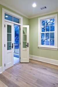 Showcase of Room with double doors and window