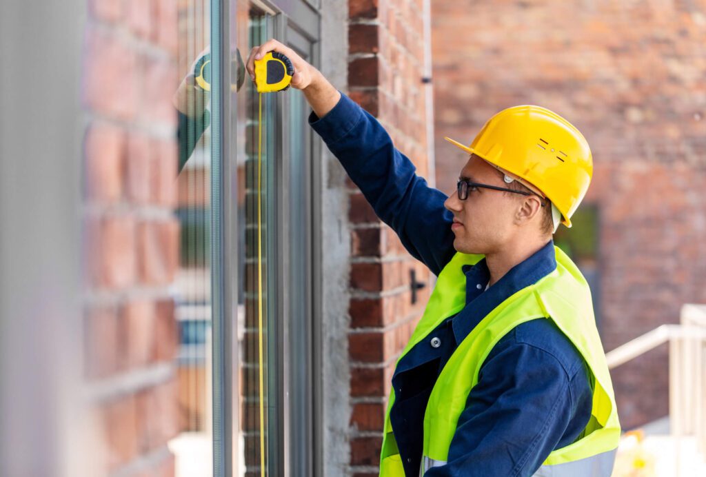 Contractor reviewing window installation plans for a home improvement project